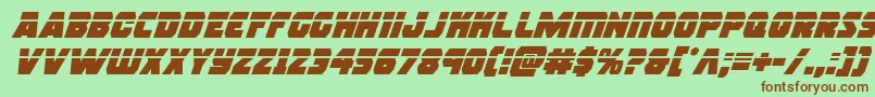 Шрифт rogueherolaserital – коричневые шрифты на зелёном фоне