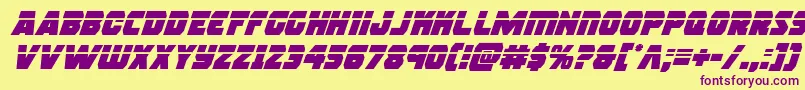 rogueherolaserital Font – Purple Fonts on Yellow Background