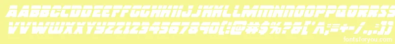 rogueherolaserital Font – White Fonts on Yellow Background