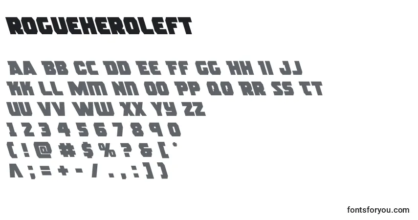 Шрифт Rogueheroleft (139022) – алфавит, цифры, специальные символы