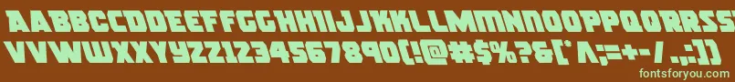 rogueheroleft-fontti – vihreät fontit ruskealla taustalla