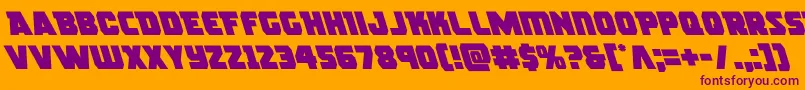 rogueheroleft-fontti – violetit fontit oranssilla taustalla