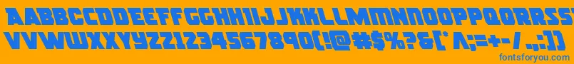 rogueheroleft Font – Blue Fonts on Orange Background
