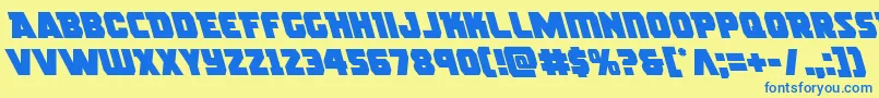 rogueheroleft Font – Blue Fonts on Yellow Background