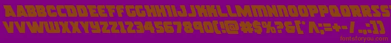 rogueheroleft-Schriftart – Braune Schriften auf violettem Hintergrund