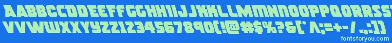 rogueheroleft Font – Green Fonts on Blue Background