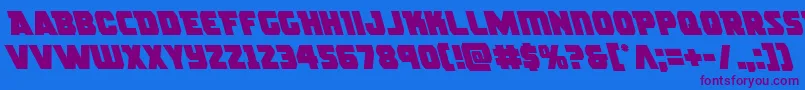 rogueheroleft Font – Purple Fonts on Blue Background