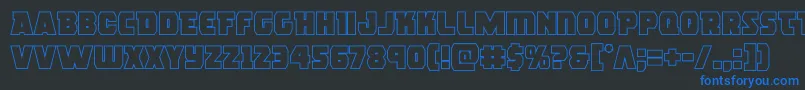 rogueheroout Font – Blue Fonts on Black Background