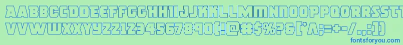 rogueheroout Font – Blue Fonts on Green Background