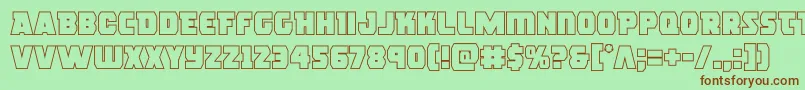 rogueheroout Font – Brown Fonts on Green Background