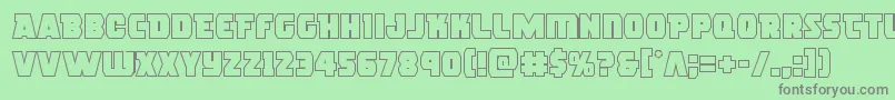 Czcionka rogueheroout – szare czcionki na zielonym tle