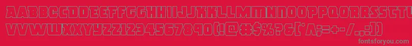 Czcionka rogueheroout – szare czcionki na czerwonym tle