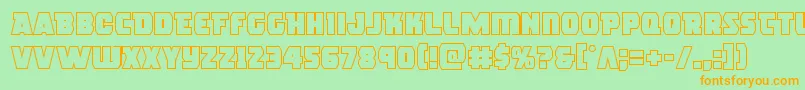 rogueheroout Font – Orange Fonts on Green Background