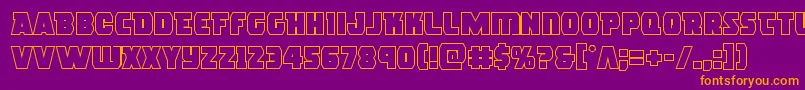 rogueheroout-Schriftart – Orangefarbene Schriften auf violettem Hintergrund