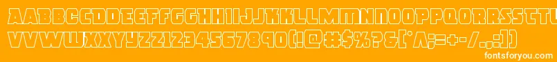 Шрифт rogueheroout – белые шрифты на оранжевом фоне