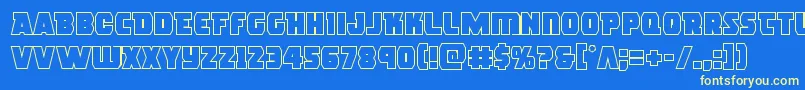 rogueheroout Font – Yellow Fonts on Blue Background