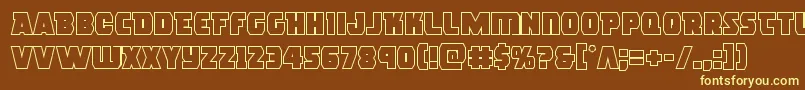 rogueheroout Font – Yellow Fonts on Brown Background