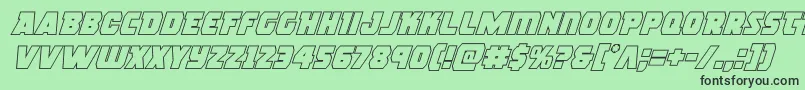 rogueherooutital Font – Black Fonts on Green Background