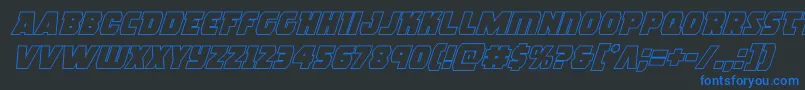 rogueherooutital Font – Blue Fonts on Black Background