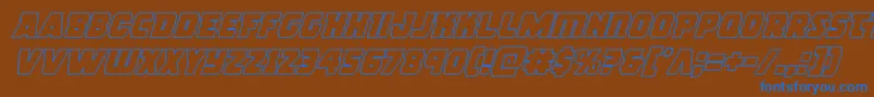 rogueherooutital Font – Blue Fonts on Brown Background