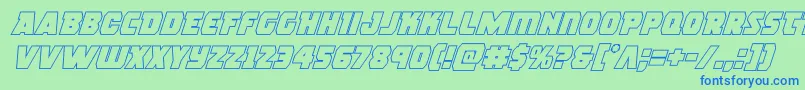 rogueherooutital Font – Blue Fonts on Green Background