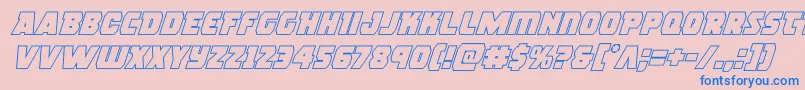 rogueherooutital Font – Blue Fonts on Pink Background