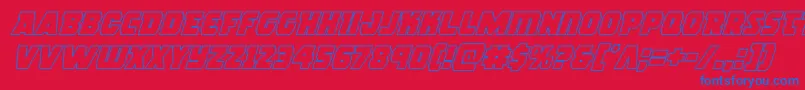 rogueherooutital Font – Blue Fonts on Red Background