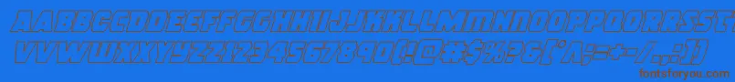 rogueherooutital Font – Brown Fonts on Blue Background