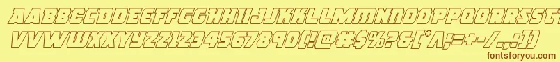 rogueherooutital Font – Brown Fonts on Yellow Background