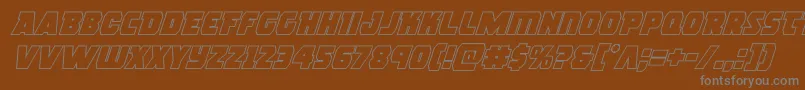 rogueherooutital Font – Gray Fonts on Brown Background