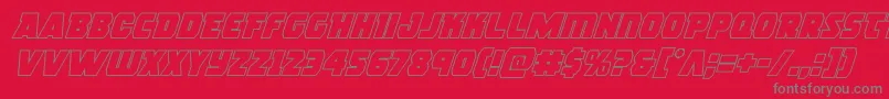 rogueherooutital Font – Gray Fonts on Red Background