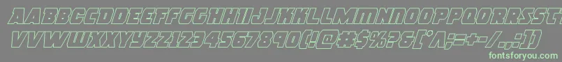 rogueherooutital Font – Green Fonts on Gray Background