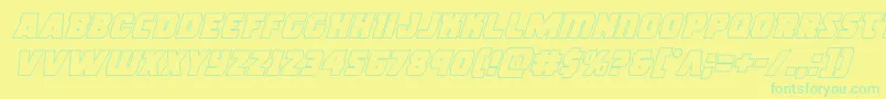 rogueherooutital Font – Green Fonts on Yellow Background