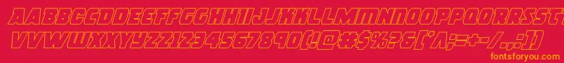 rogueherooutital Font – Orange Fonts on Red Background