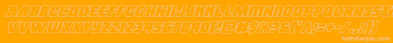 rogueherooutital Font – Pink Fonts on Orange Background