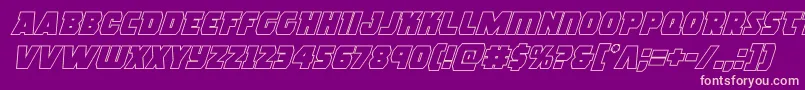 rogueherooutital Font – Pink Fonts on Purple Background