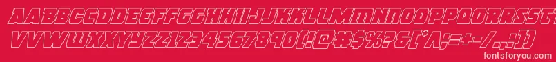 rogueherooutital Font – Pink Fonts on Red Background