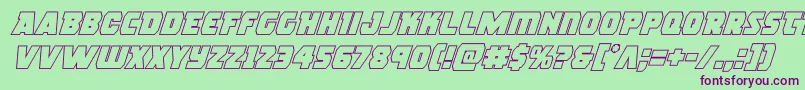 rogueherooutital Font – Purple Fonts on Green Background