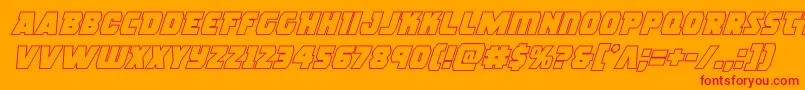 rogueherooutital Font – Red Fonts on Orange Background
