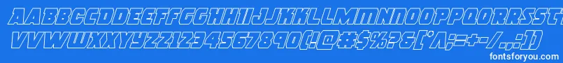 rogueherooutital Font – White Fonts on Blue Background