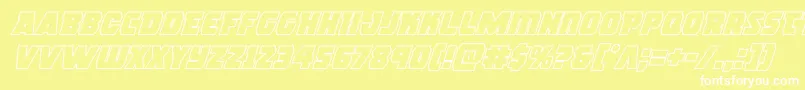rogueherooutital Font – White Fonts on Yellow Background