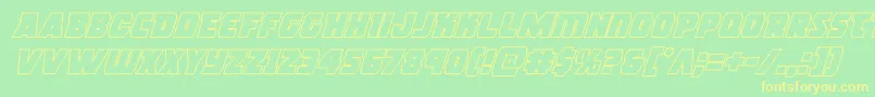 rogueherooutital Font – Yellow Fonts on Green Background