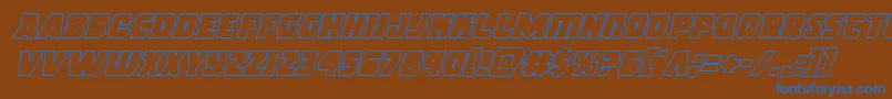 rogueherooutital Font – Blue Fonts on Brown Background