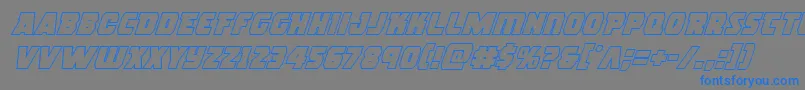 rogueherooutital Font – Blue Fonts on Gray Background