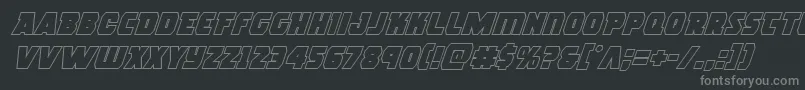 rogueherooutital Font – Gray Fonts on Black Background