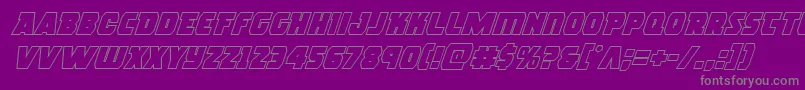 rogueherooutital Font – Gray Fonts on Purple Background