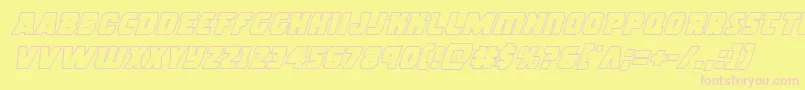 rogueherooutital Font – Pink Fonts on Yellow Background