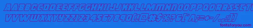 rogueherooutital Font – Purple Fonts on Blue Background