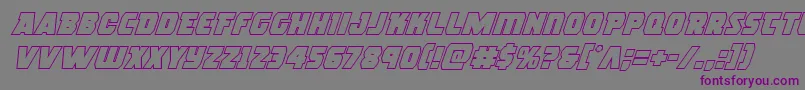 rogueherooutital Font – Purple Fonts on Gray Background