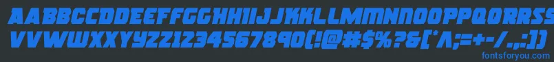 rogueherosemital Font – Blue Fonts on Black Background